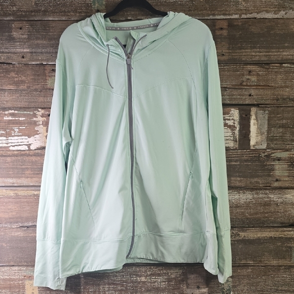 Free2B Mint Green Zip-Up Hoodie, Plus Size 2X - Picture 1 of 4